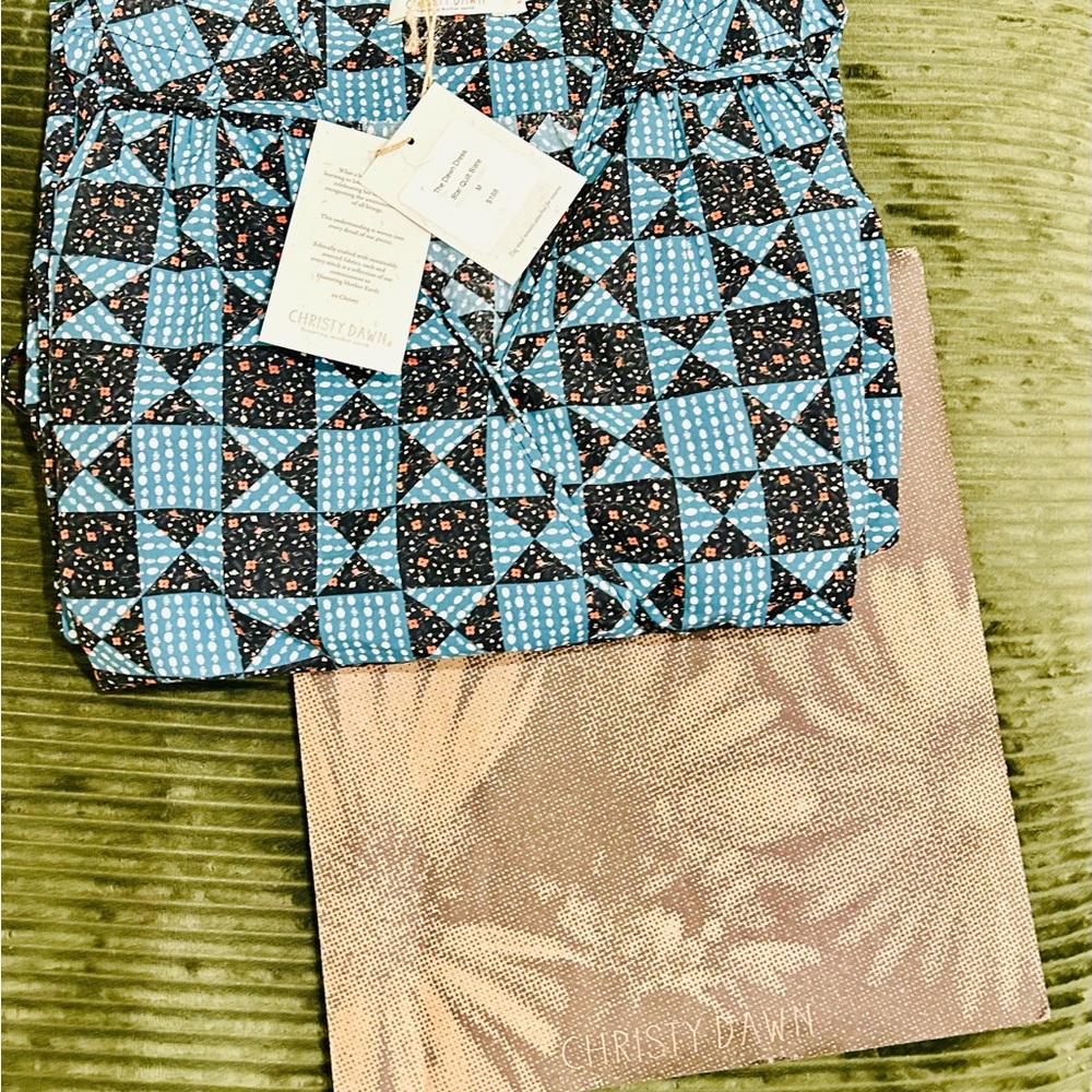 Christy Dawn Blue and Black Geometric Midi Dress - Picture 8 of 10